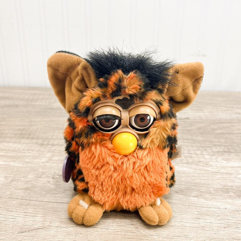 Vintage 1999 Furby Cheetah Leopard Tiger Electronic Toy Original‎ Rare Orange